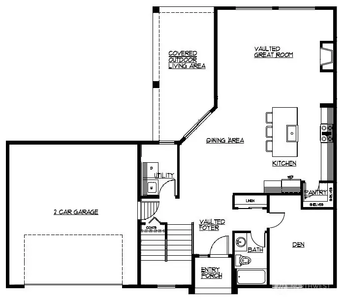 Main floor plan. Actual home not pictured. Photo is for representation purposes only. Main floor plan. Actual home not pictured. Photo is for representation purposes only.