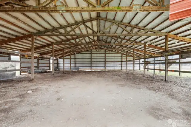 Inside huge, open barn with many possible uses