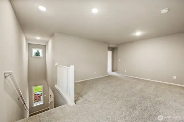Bonus room/Loft space on 2nd floor-Interior Pictures: Disclaimer- Photos are of another Finley floor plan from a previous community, photos are for illustrative purposes only. Finishes, flooring, upgrades, or other features may vary.
