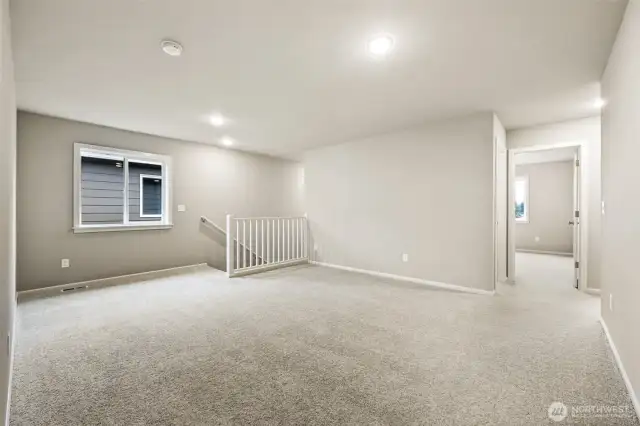 Bonus room/Loft space on 2nd floor-Interior Pictures: Disclaimer- Photos are of another Finley floor plan from a previous community, photos are for illustrative purposes only. Finishes, flooring, upgrades, or other features may vary.