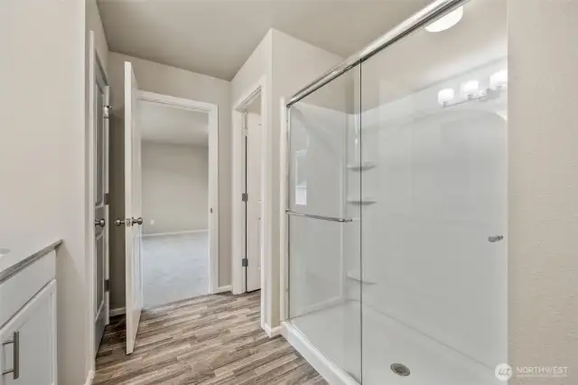 Primary Bathroom-Interior Pictures: Disclaimer- Photos are of another Finley floor plan from a previous community, photos are for illustrative purposes only. Finishes, flooring, upgrades, or other features may vary.