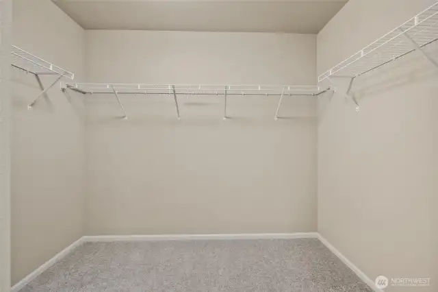 Primary WIC-Interior Pictures: Disclaimer- Photos are of another Finley floor plan from a previous community, photos are for illustrative purposes only. Finishes, flooring, upgrades, or other features may vary.