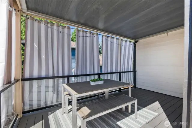 Stay cool with covered outdoor dining