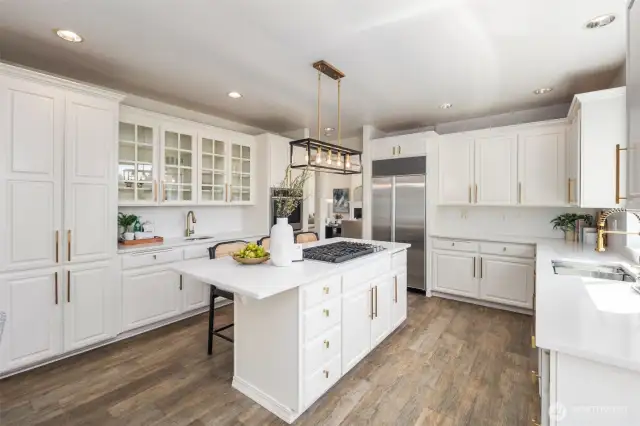 Chef's kitchen with new appliances and countertops