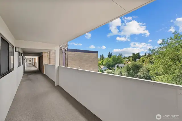 A level, open-air breezeway guides you to your unit and offers a beautiful territorial view.