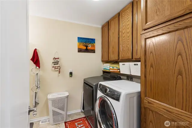 As you can see there is a good amount of storage cabinets for the washer and dryer which do convey.