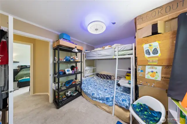 Here is another photo of the second child's bedroom.  You can see the Primary Bedroom across the hallway.