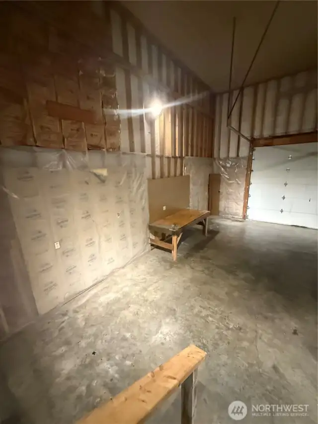 Built in bench in the garage