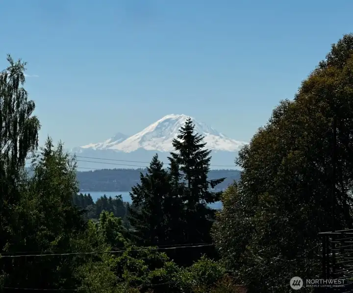 Photo from primary bedroom of Mount Rainier.