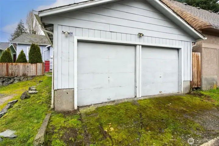Two car detached garage.