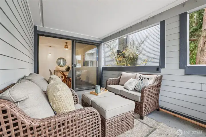 View of Private Patio facing the Dining Room