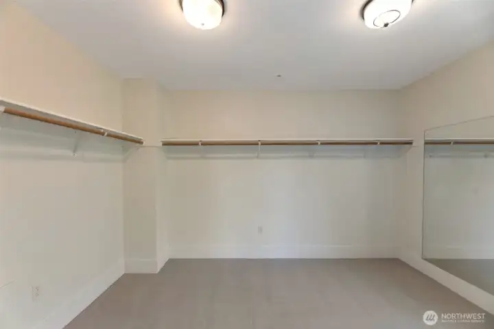 Walk in closet ready for your touches