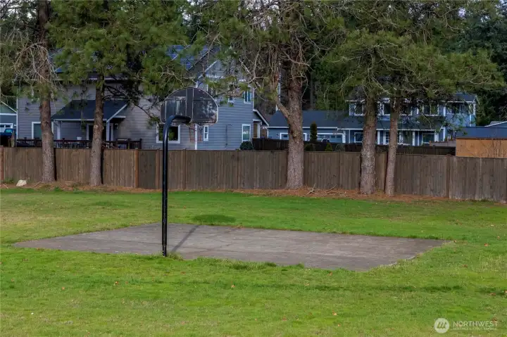 Basketball court at nearby Gehrke Park offers easy access to recreation and outdoor activity.