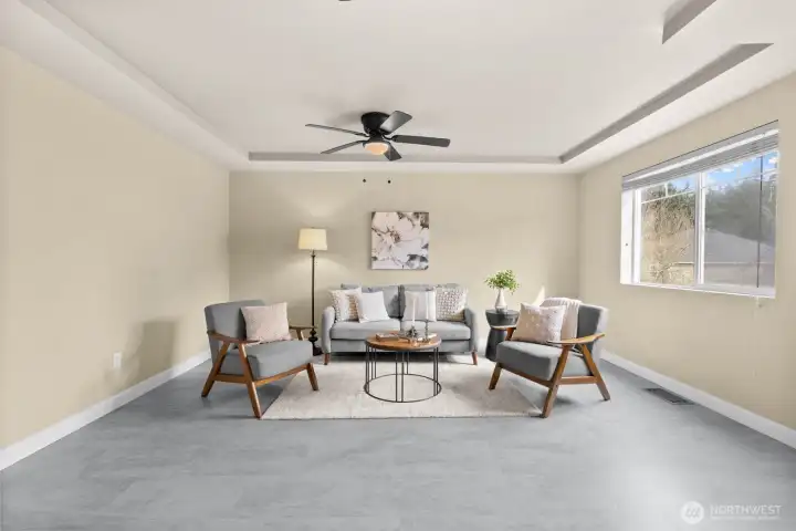 Tons of space for another living area even