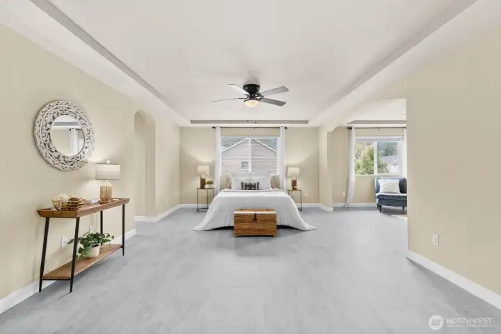 Grand entrance to primary bedroom