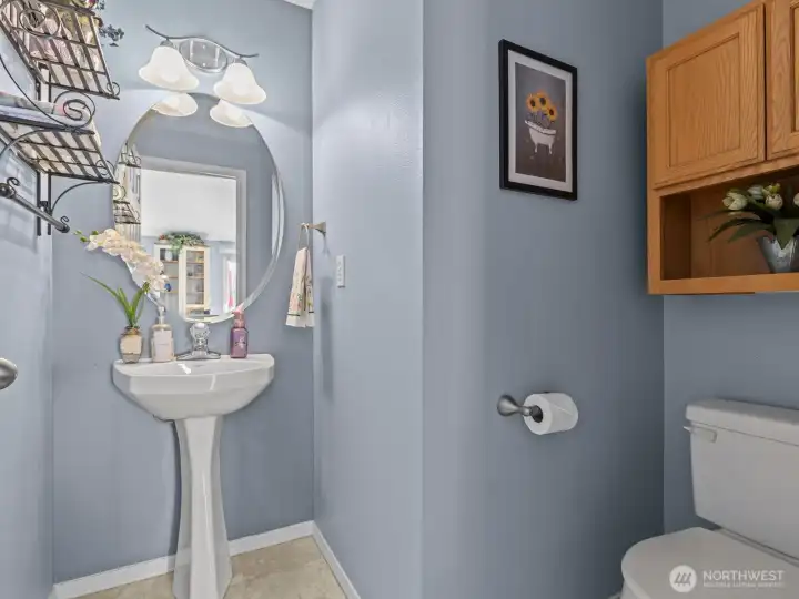 Nearby you'll also find the conveniently located guest bathroom.