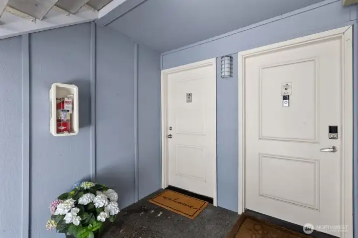 Door on left for condo enry