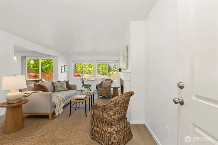 Front entry into living room