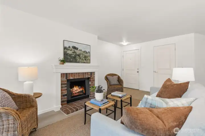 Cozy fireplace