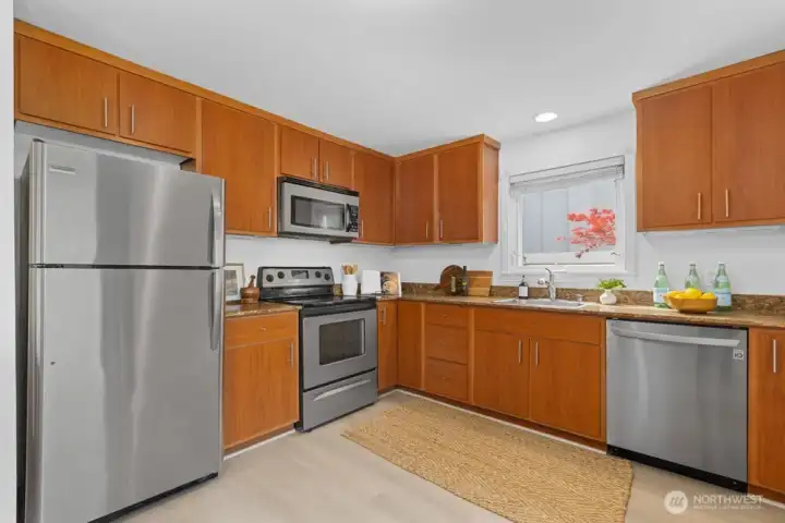 Kitchen with SS appliances