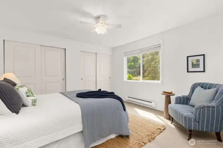 Primary bedroom double closets