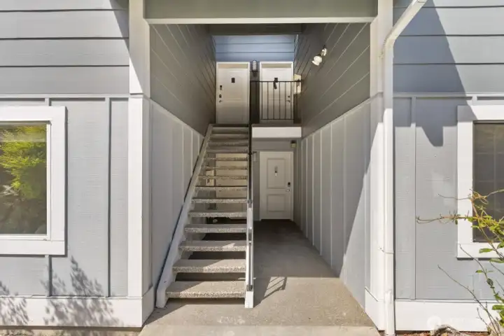 Front entry- condo access is bottom left