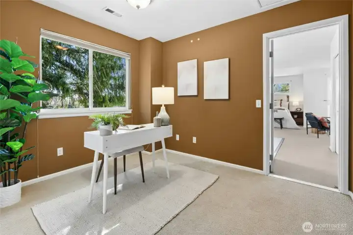 Bedroom on Upper Level (staged as an office)