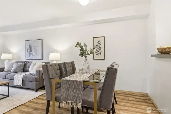 Plenty of space for a dining table.