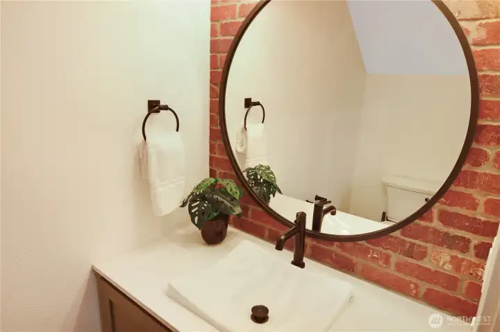 The guest bathroom has fabulous updates.