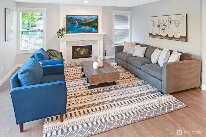 Living room is open to the kitchen and dining room for that great room concept that is so desired.