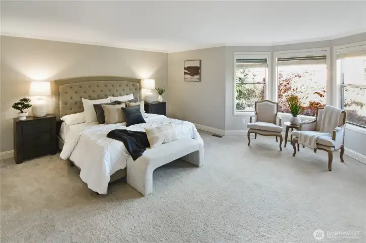 The primary bedroom is spacious with ample space for your special furniture collection. Facing the backyard for privacy and natural light