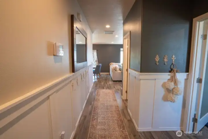 Den or bonus 5th bedroom to the right, hallway to rest of house