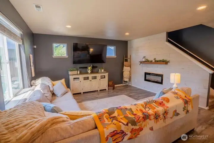 Electric fireplace for added ambiance