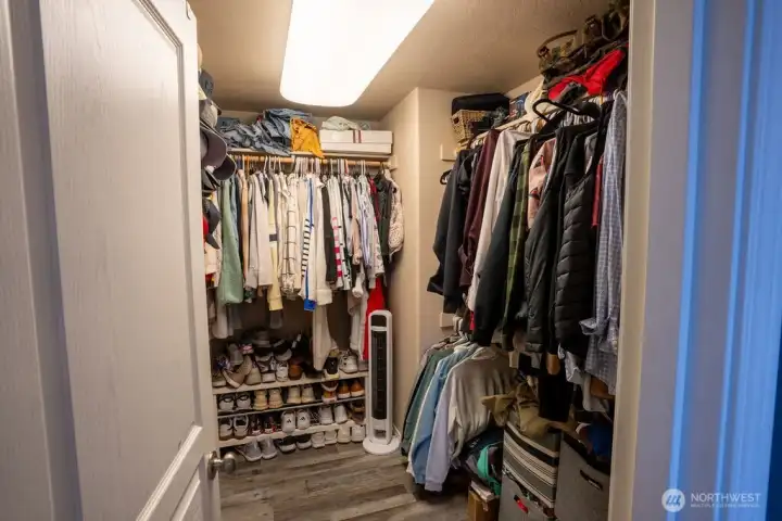Large walk in closet in primary bedroom
