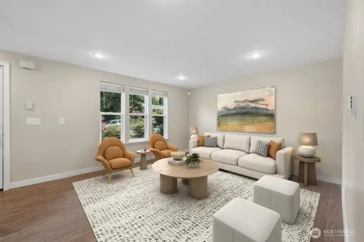Virtually staged living room