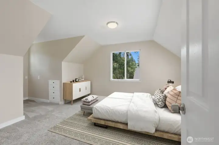 Virtually staged upstairs bedroom #2