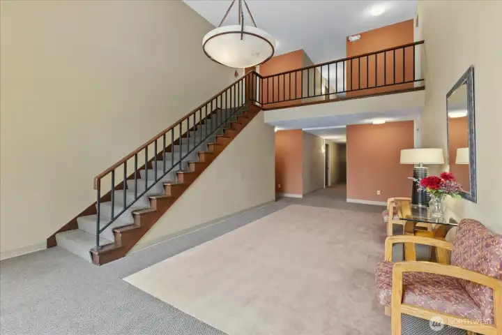 Lobby of building 11006 with unit straight down the hall.  No stairs!!