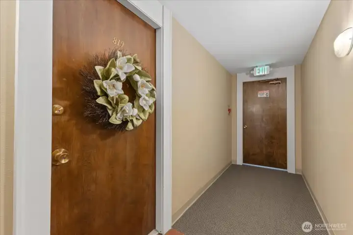 This home is an end unit on the main floor so it is private and also easy to access straight down the hall.