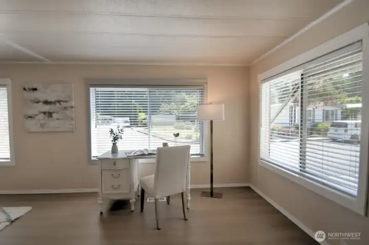 This corner is the perfect place for your home office desk and work station. This corner is the perfect place for your home office desk and work station.