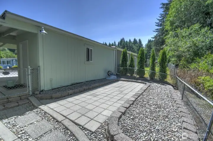 No maintenance backyard patio allows a blank canvas to fill with pots and planters, patio furniture for outdoor dining, or ? No maintenance backyard patio allows a blank canvas to fill with pots and planters, patio furniture for outdoor dining, or ?