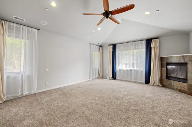 Gas fireplace in primary bedroom. Ceiling fans in all bedrooms