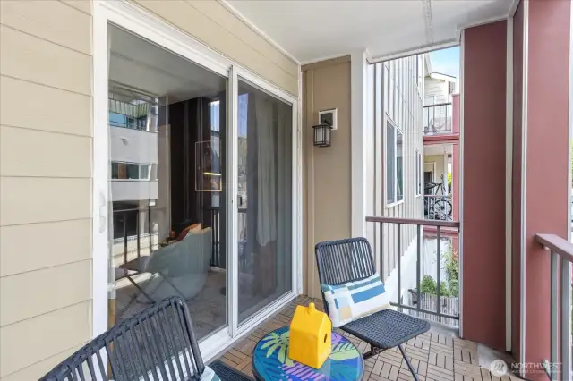 Private balcony with storage closet.  Enjoy those Lake Union breezes