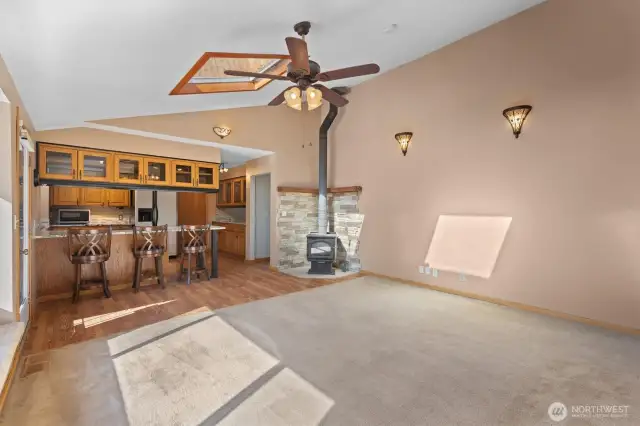 Family Room connected to Kitchen