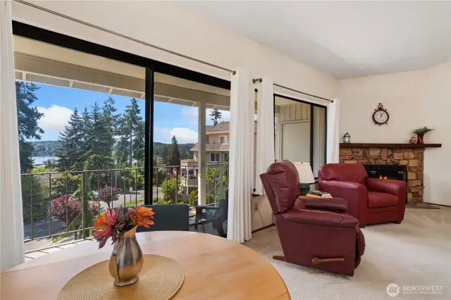 The entire side of the unit is filled with large windows.  View the change of the seasons from your home.