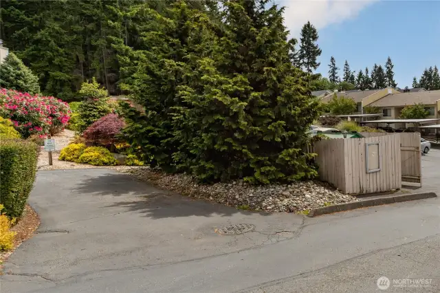 Car wash (left) on site for owners, on the right the garbage.