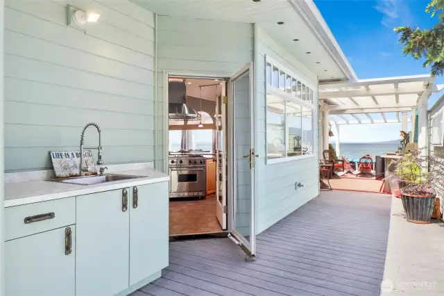 The deck even has an outdoor sink adjacent to the BBQ and easy access from the kitchen