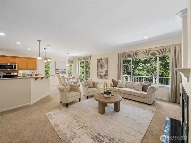 Beautiful great room surrounded by nature on all sides...