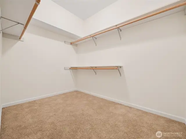 King sized closet... means you don't have to downsize!