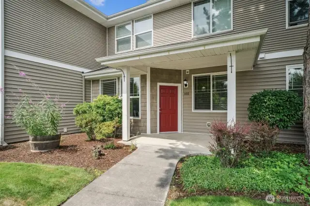 One level, lower level condo in a quiet setting.