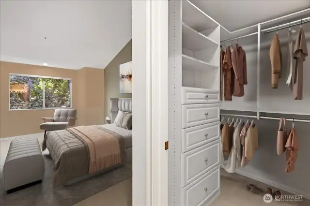 Promary walk-in closet.